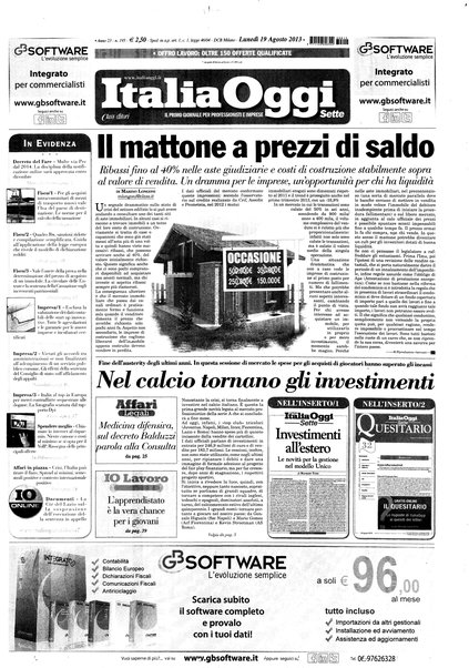 Italia oggi : quotidiano di economia finanza e politica